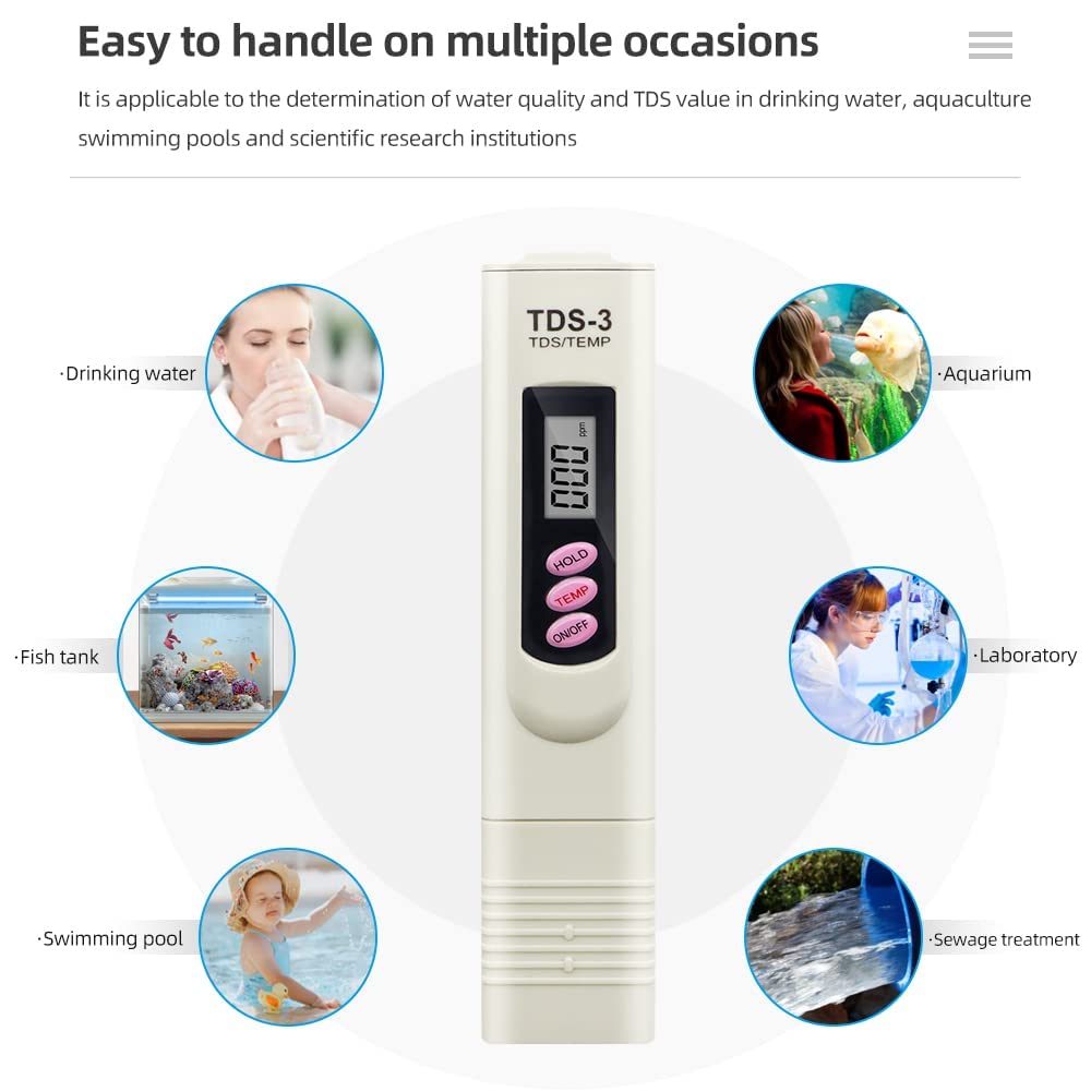 Digital TDS & Temperature Meter – Accurate Water Quality Tester for Aquariums, RO Purifiers, Filters & More