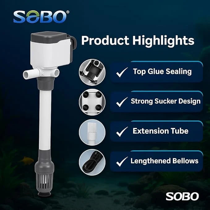 SOBO Submersible Pump (Model: AQ-1038 AC 220-240v 50/60Hz,Power:15W F.max: 1000L/H, H.Max:1.2M)