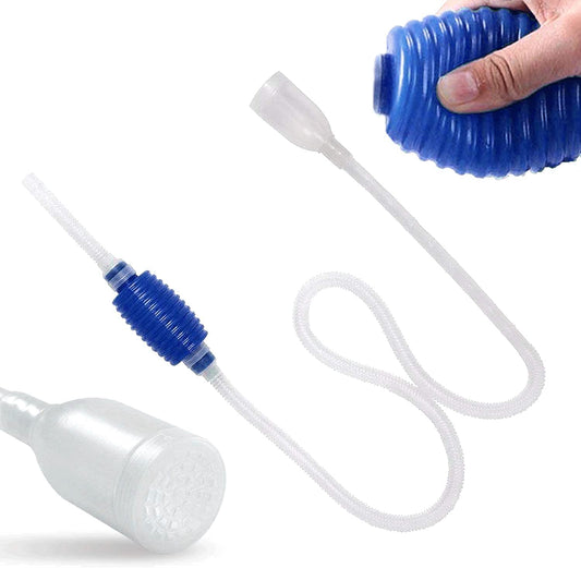 Aquarium Fish Tank Siphon Vacuum Water Pump Gravel Cleaner (White) (1.7 Meter)