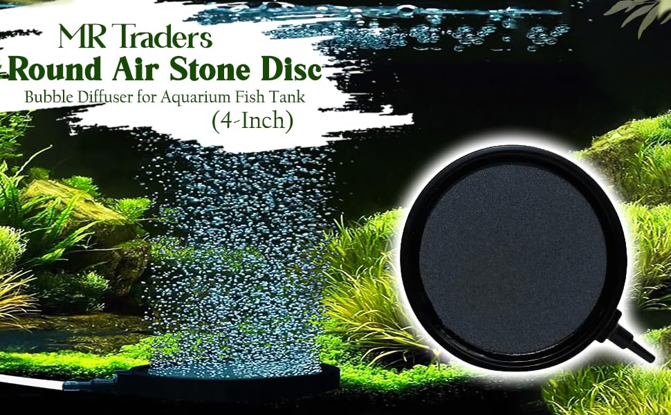 4-Inch Round Air Stone Disc Bubble Diffuser for Aquarium Fish Tank