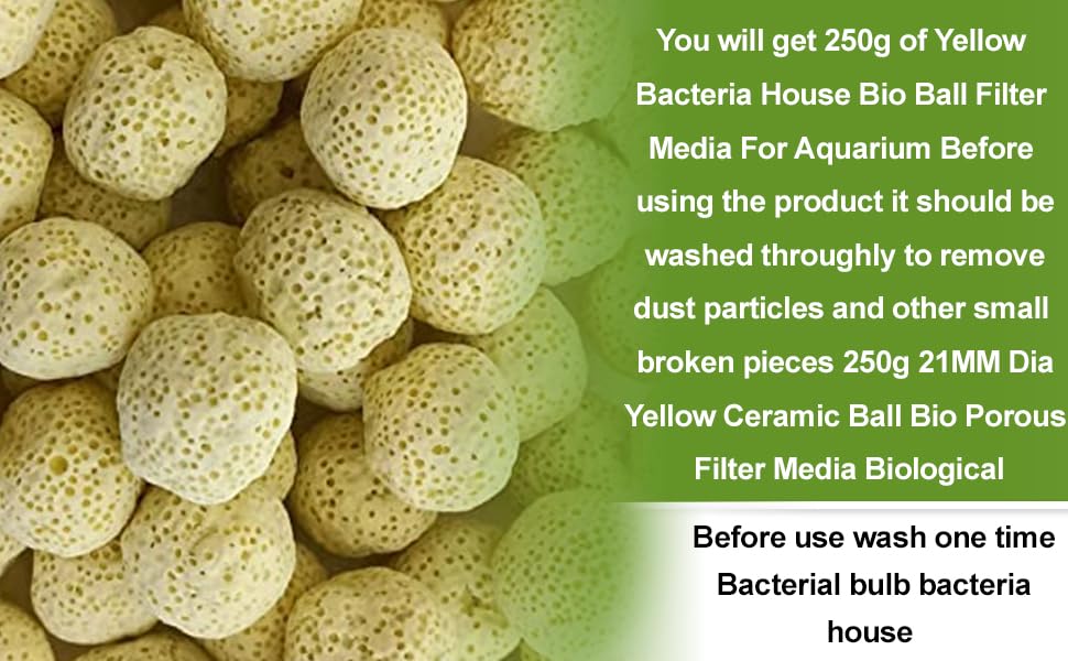 Yellow Ceramic Ball Bio Porous Filter Media Biological Aquarium Filter Bacteria Materials (250G)