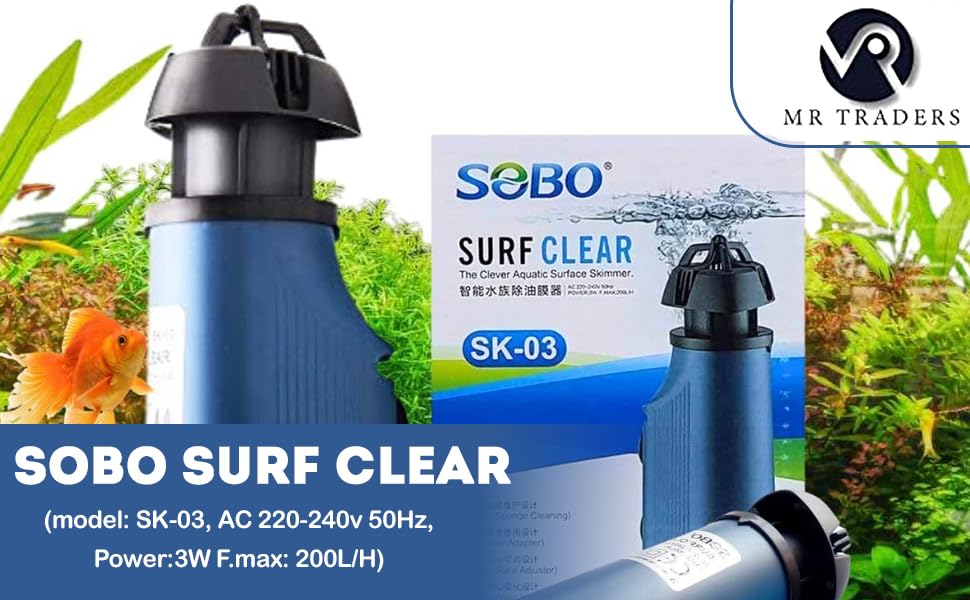 SOBO Surf Clear (Model: SK-03, AC 220-240v 50Hz,Power:3W F.max: 200L/H)