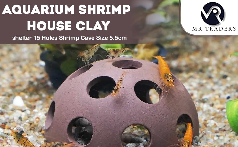Aquarium Shrimp House Clay shelter 15 Holes Shrimp Cave Size 5.5cm (1 PC)