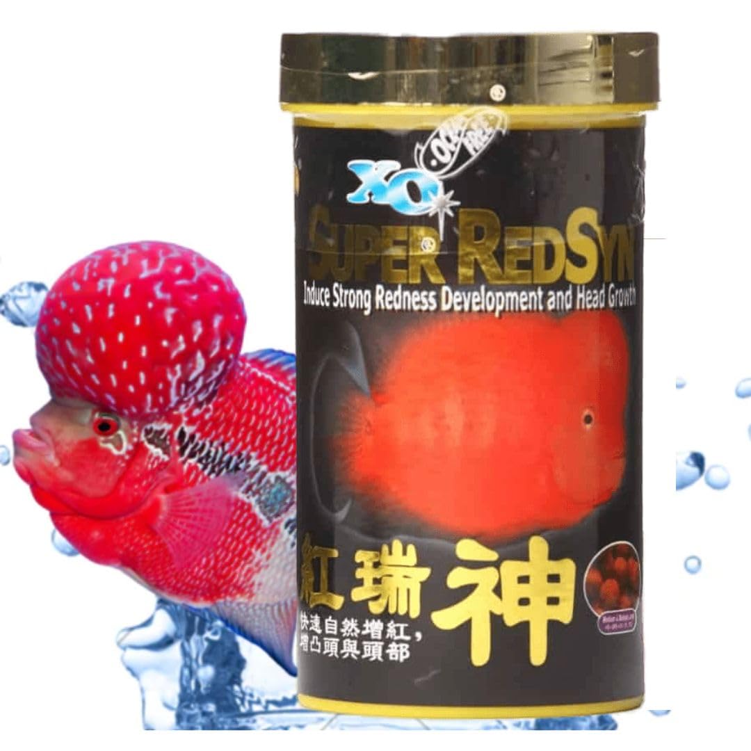 Ocean Free Xo Super Redsyn(Original)Fish Food,100G/280Ml|Induce Strong Redness Development And Head Growth For Flowerhorn,Cichild,Etc.