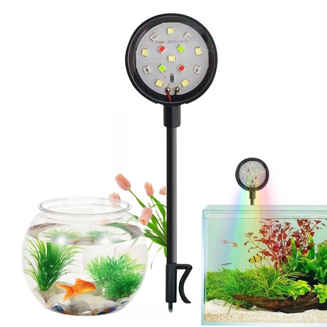Ultra Mini Flexible Aquarium Fish Light 3Watts WRGB LED Light  Flexible Neck  360 Degree Rotatable Splash Proof Suitable Only for Bowl and Mini Tank Upto 1 Feet