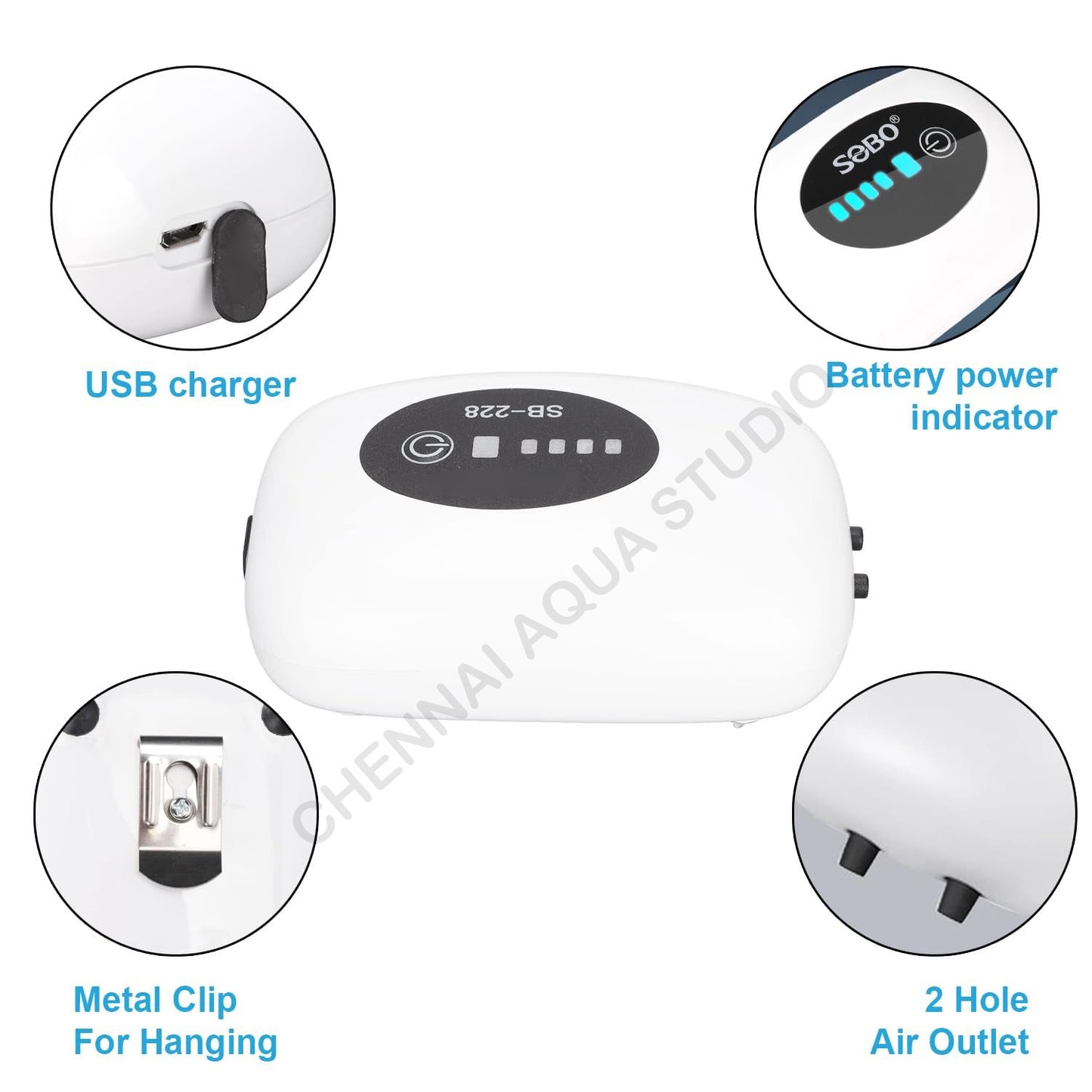 SOBO AC/DC 2 Way AIR Pump for Aquarium SB-228 2W