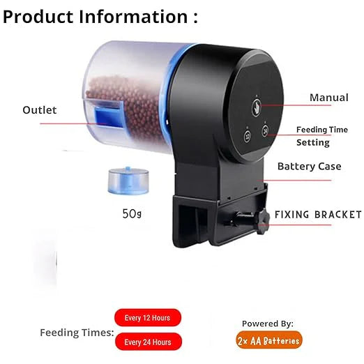 Sunsun Automatic Fish Feeder Intelligent Adjustable Timing (12Hrs and 24Hrs) (AK-01S)