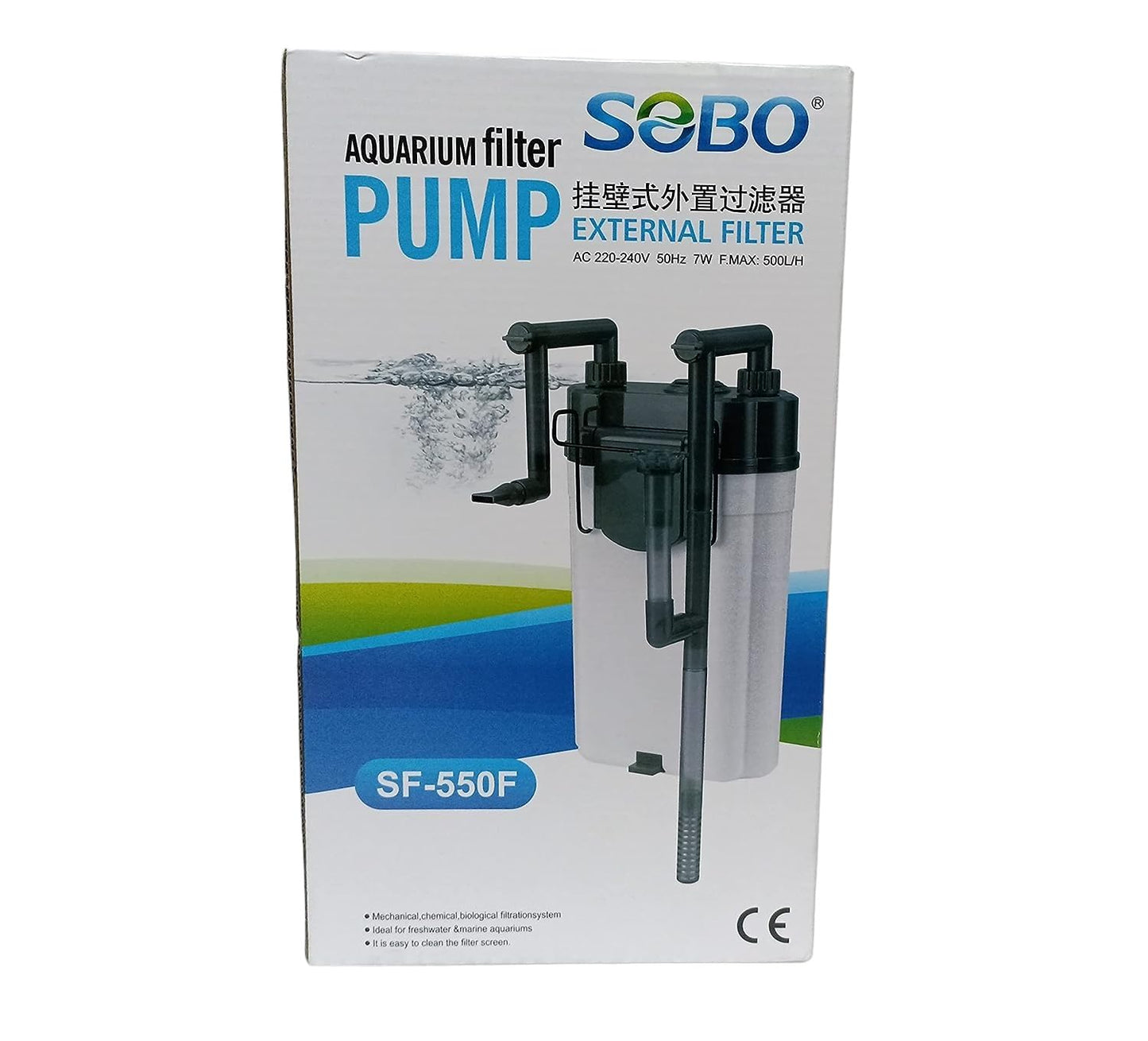 SOBO SF-150F | SF-350F | SF-550F Mini External Hang-On-Back Canister Filter for Aquarium Fish Tank