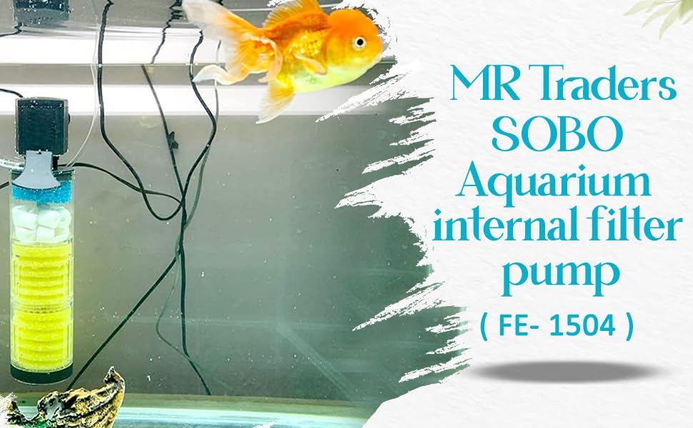 SOBO Aquarium Internal Filter Pump (Model : FE- 1504,Power: 15W, Output: 1200L/H Ac 220-240v 50/60HZ)