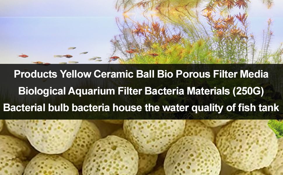 Yellow Ceramic Ball Bio Porous Filter Media Biological Aquarium Filter Bacteria Materials (250G)