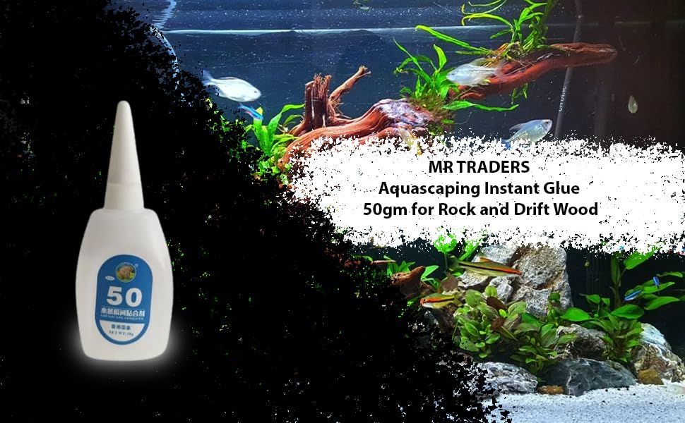 Aquascaping Instant Glue 50 gm for Rock and Drift Wood [ Not for Aquarium Plants use]