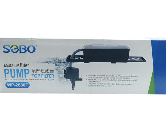 Sobo Aquarium Top Filter Model WP-2880F Power : 30W F/MAX Output : 1800 L/H (Pack of 2)