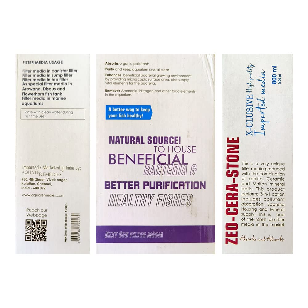 Zeo-Cera-Stone Filter Media - 800ml (600g)