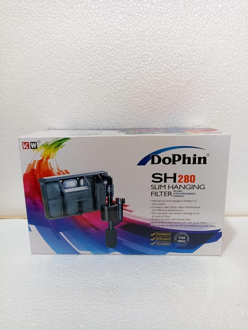 DOPHIN SH280 (3.8W Output 280L/Hr) Aquarium Slim Hanging Filter