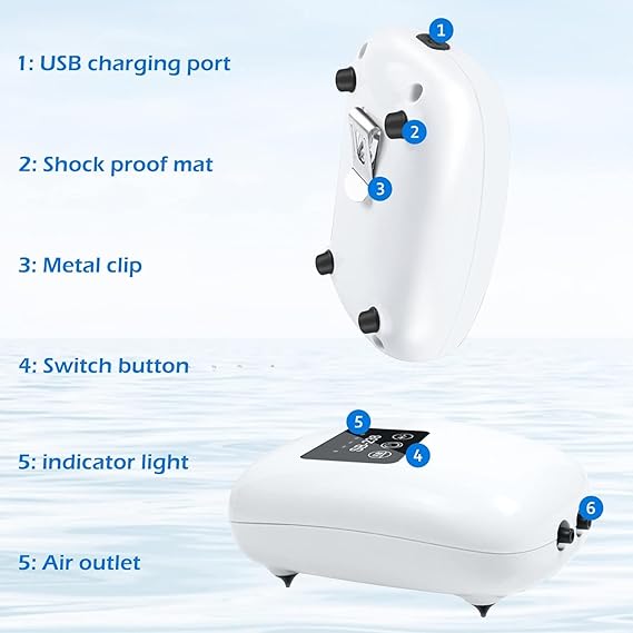 SOBO SB-238 Rechargeable USB Aquarium Air Pump – Ultra-Quiet, Energy-Efficient, and Long-Lasting for Freshwater and Marine Tanks