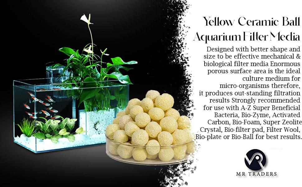 Yellow Ceramic Ball Bio Porous Filter Media Biological Aquarium Filter Bacteria Materials 250gm