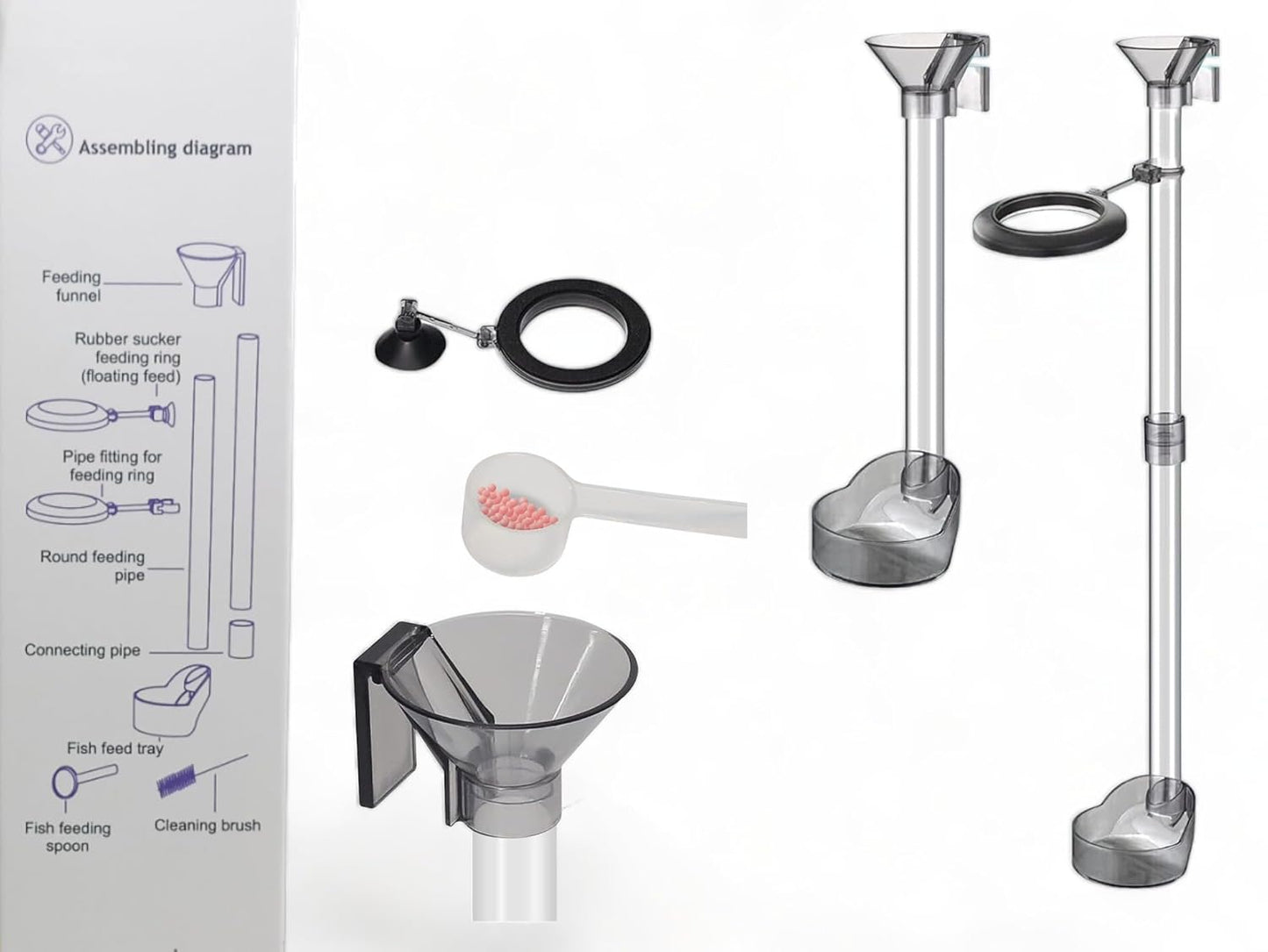 Aquarium Shrimp Feeding Set + Fish Feeding Ring 2in1 Fish and Shrimp Feeding Dish Set