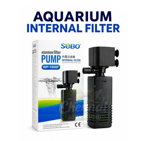 SOBO Aquarium Internal Filter Pump (Model : WP- 1000F,Power: 15W, Output: 650L/H Ac 220-240v 50/60HZ)