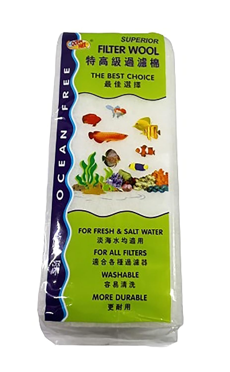 Ocean Free 6 in 1 Biochemical Filter Cotton White Sponge for Aquarium Top Filter Media, Sump & Aquatic Fish Tank Water Cleaning