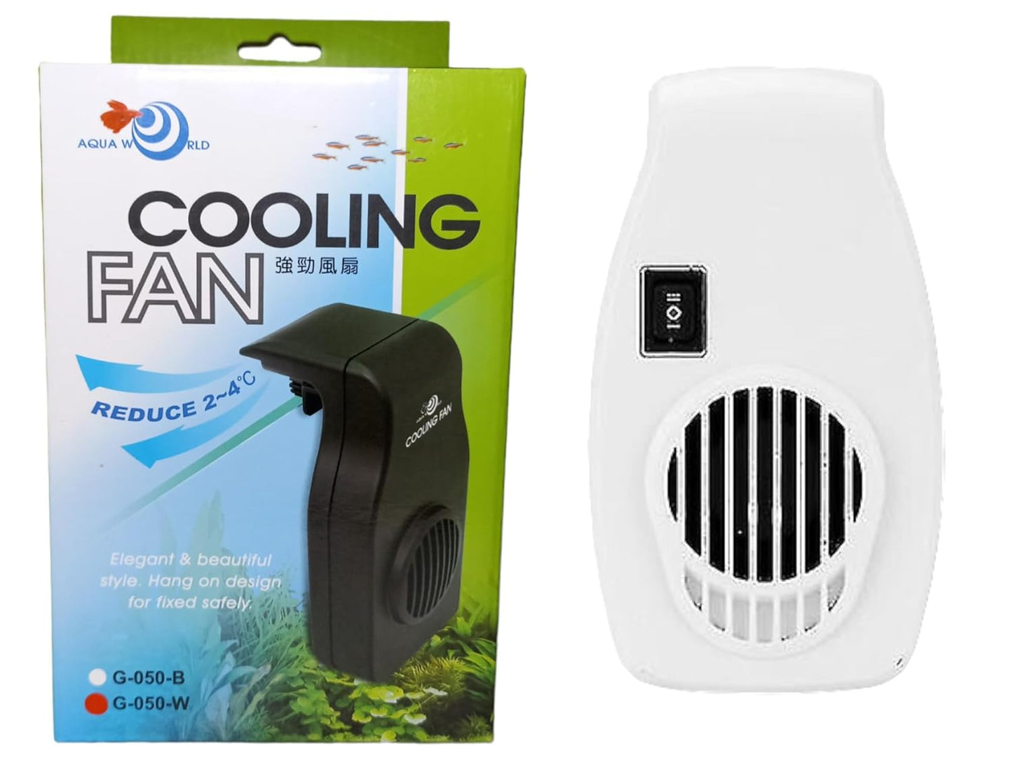 Aquarium cooling fan small size Hang on design (White)