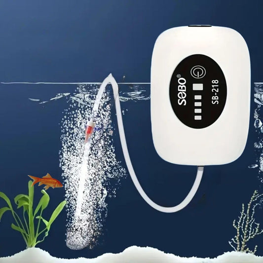 Sobo AC/DC Air Pump Rechargeable Air Pump for Fish Tank, Air Pumps 1W | DC-3.7V-2600mAh | Presure: 2x0.018Mpa | Air Flow:3L/min (SOBO AC/DC AIR Pump SB-218 1W)