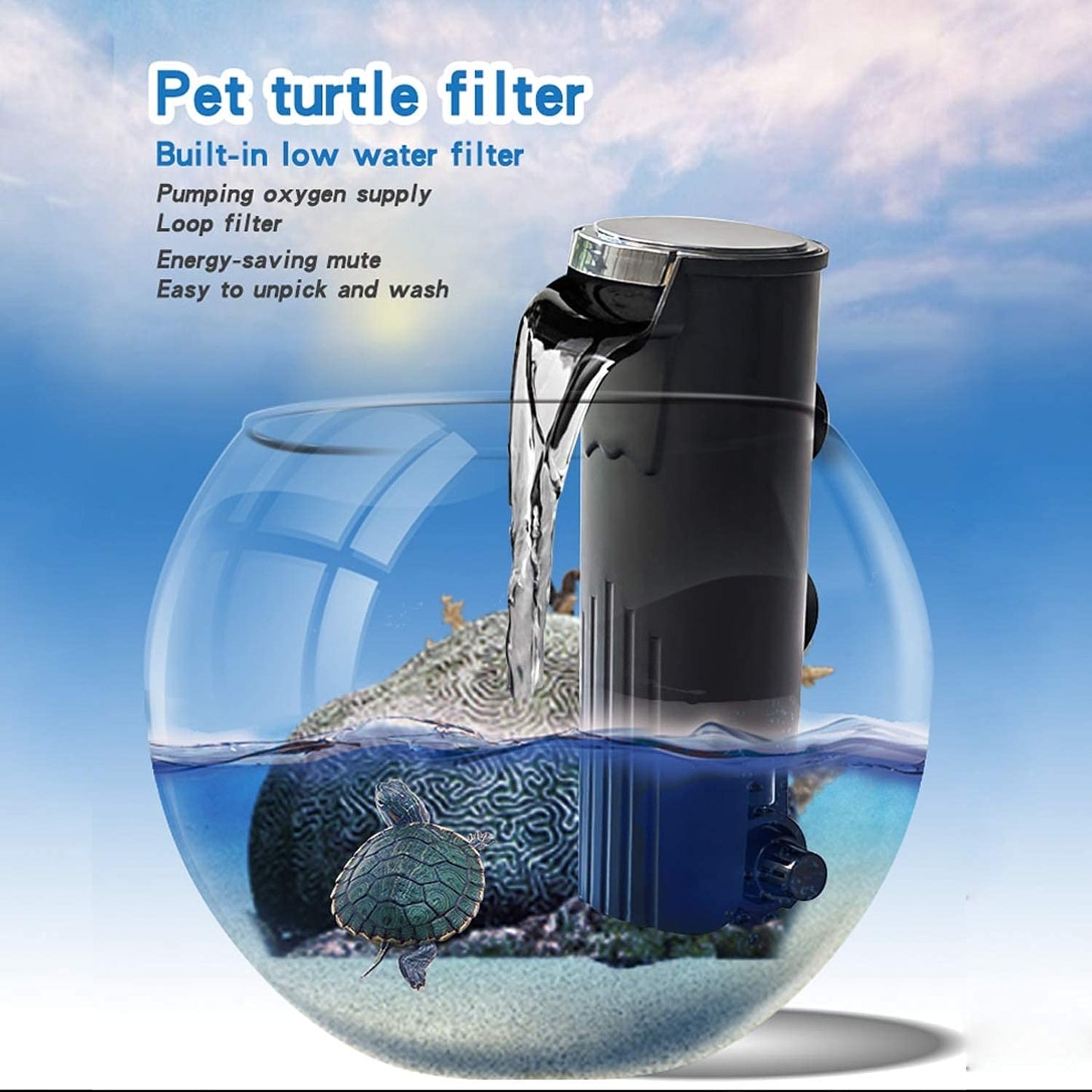 SOBO WP-208H Hang on Sponge Aquarium Filter (Biological Filtration for Salt Water and Fresh Water)