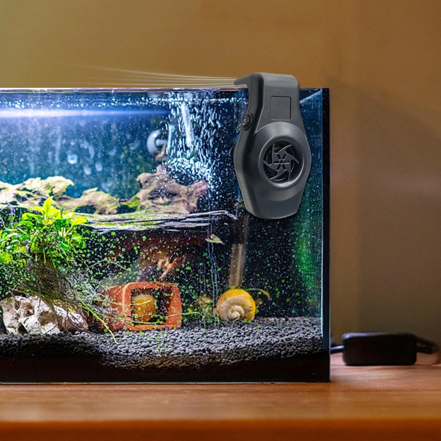 Cube One Aquarium Cooling Fan 2 Variable Speed, Aquarium Temperature Control Fan With Usb Cable Black Color