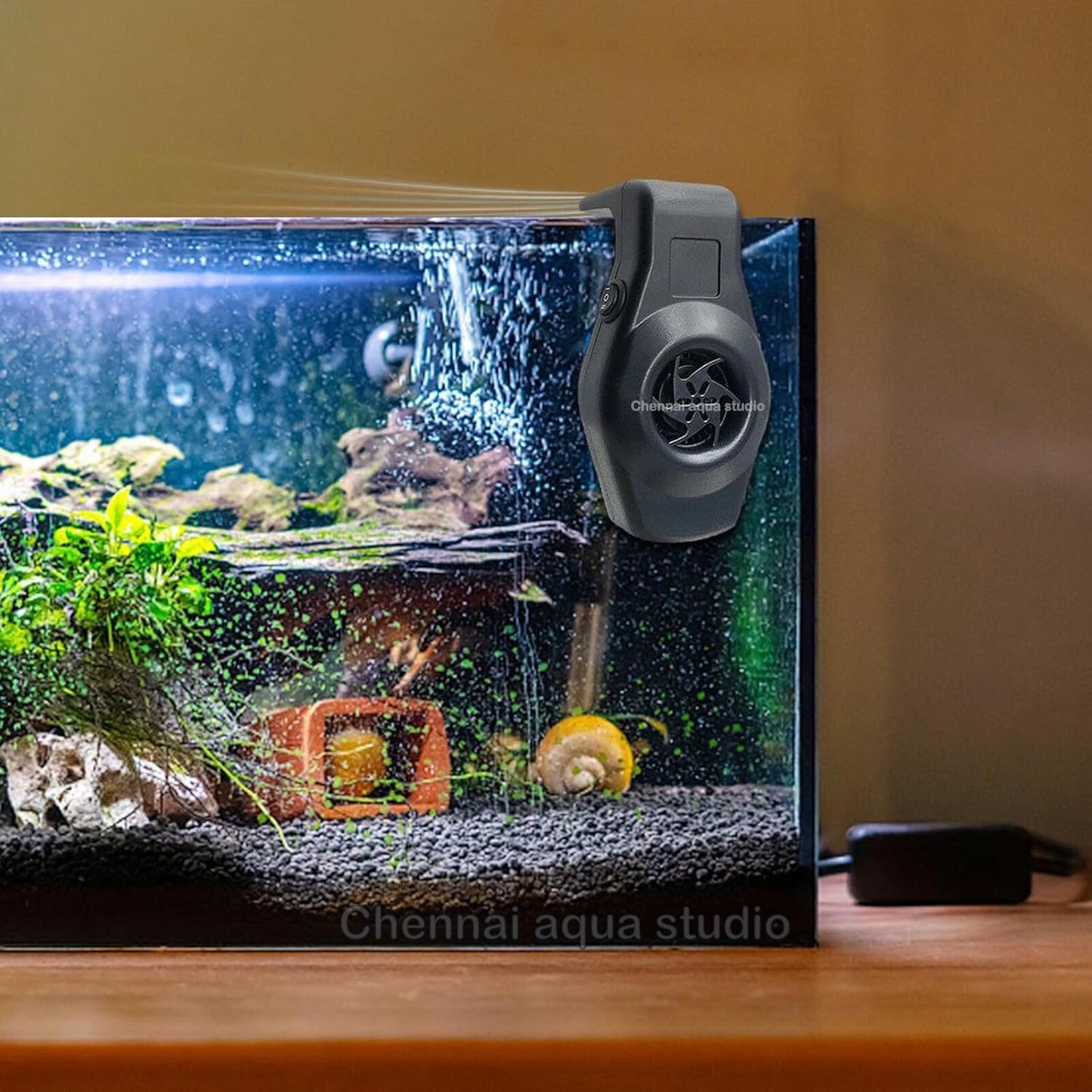 Cube One Aquarium Cooling Fan 2 Variable Speed, Aquarium Temperature Control Fan With Usb Cable Black Color