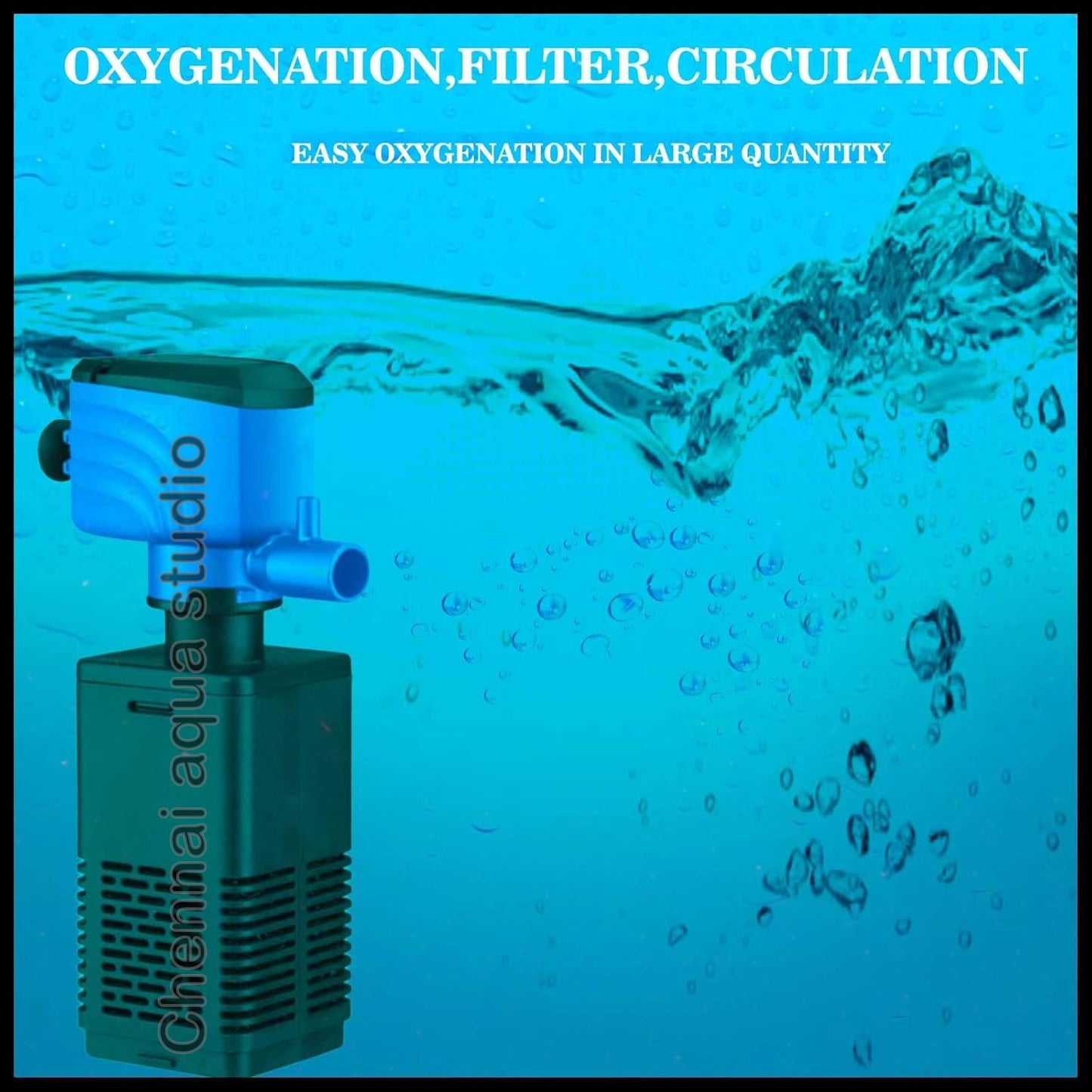 Silent Internal Aquarium Filter with Air Pump Eco-Friendly Plastic Fish Tank Power 20w H.max:1.2M F.MAX:1500L/H WP-207FF