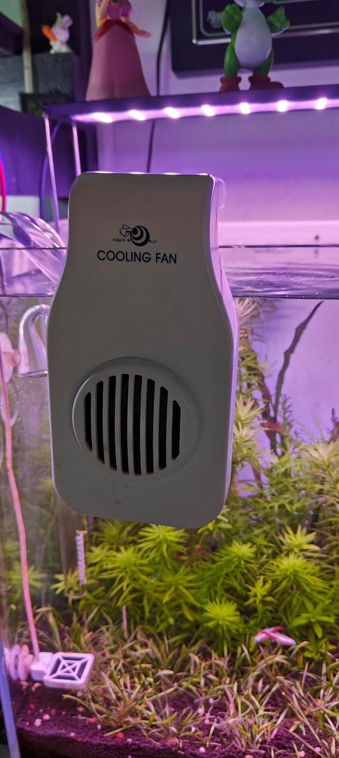 Aquarium cooling fan small size Hang on design (White)