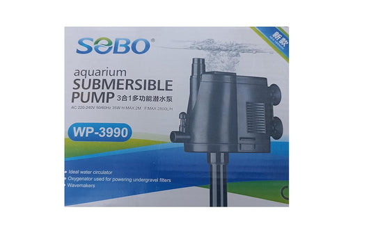 SOBO WP-3990 Multifunction Submersible Pump for Aquarium Fish Tank ( Model WP - 3990 F.MAX 2800 L/H )