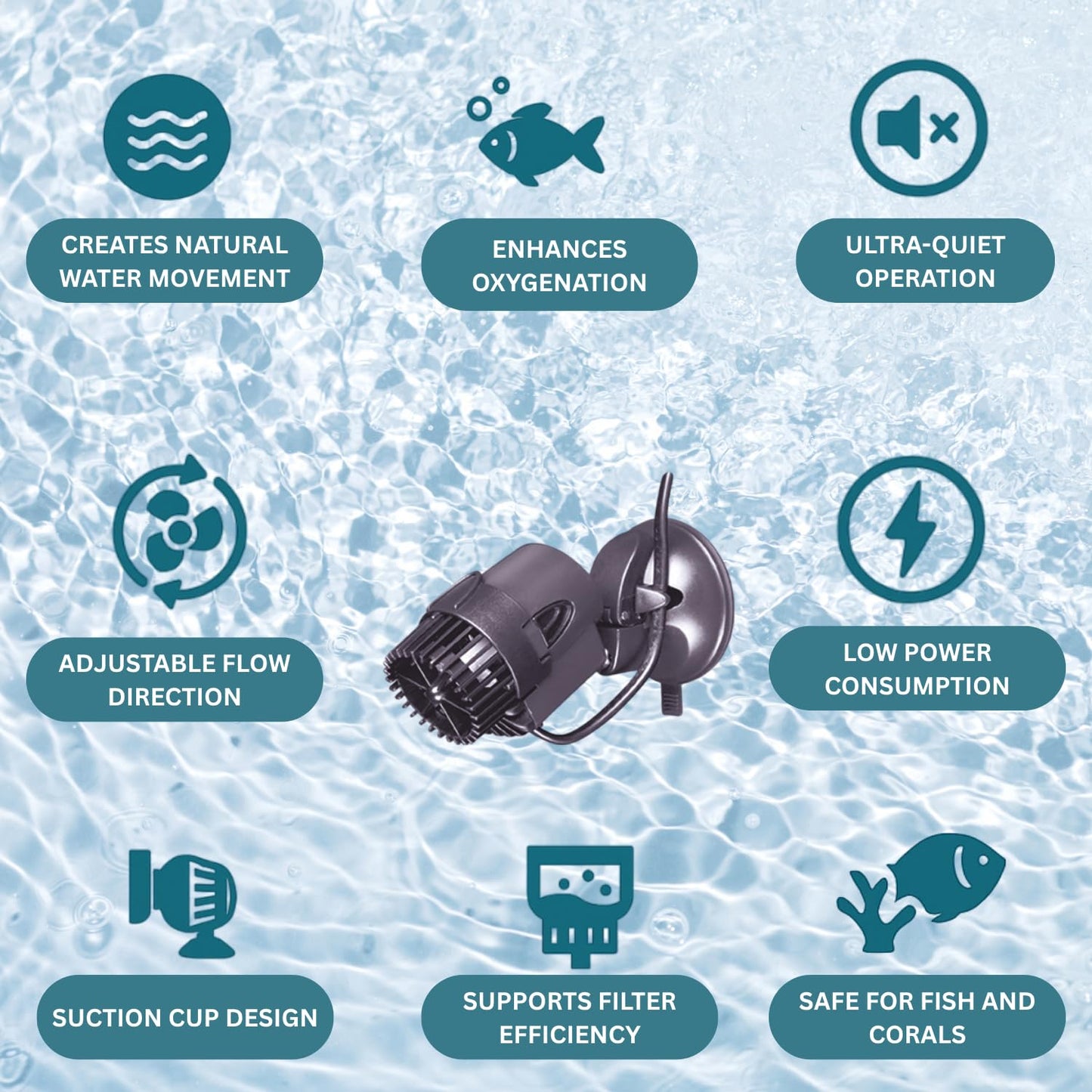 SOBO WP-50M Aquarium Wave Maker – 3W Submersible Circulation Pump for Water Movement – 3000L/H Flow Rate