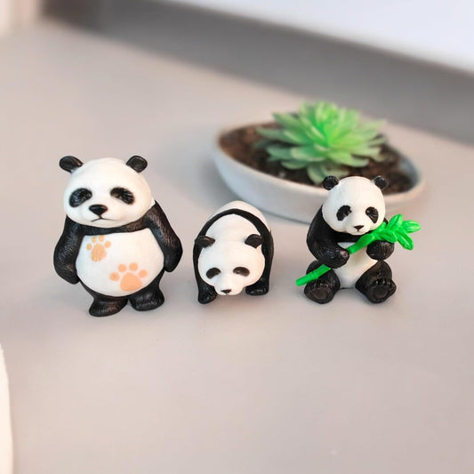MR TRADERS Cute Panda Aquarium Mini Decor Toy Fairy Garden, Aquarium, Terrarium Moss Landscape Decorations Pack of 3