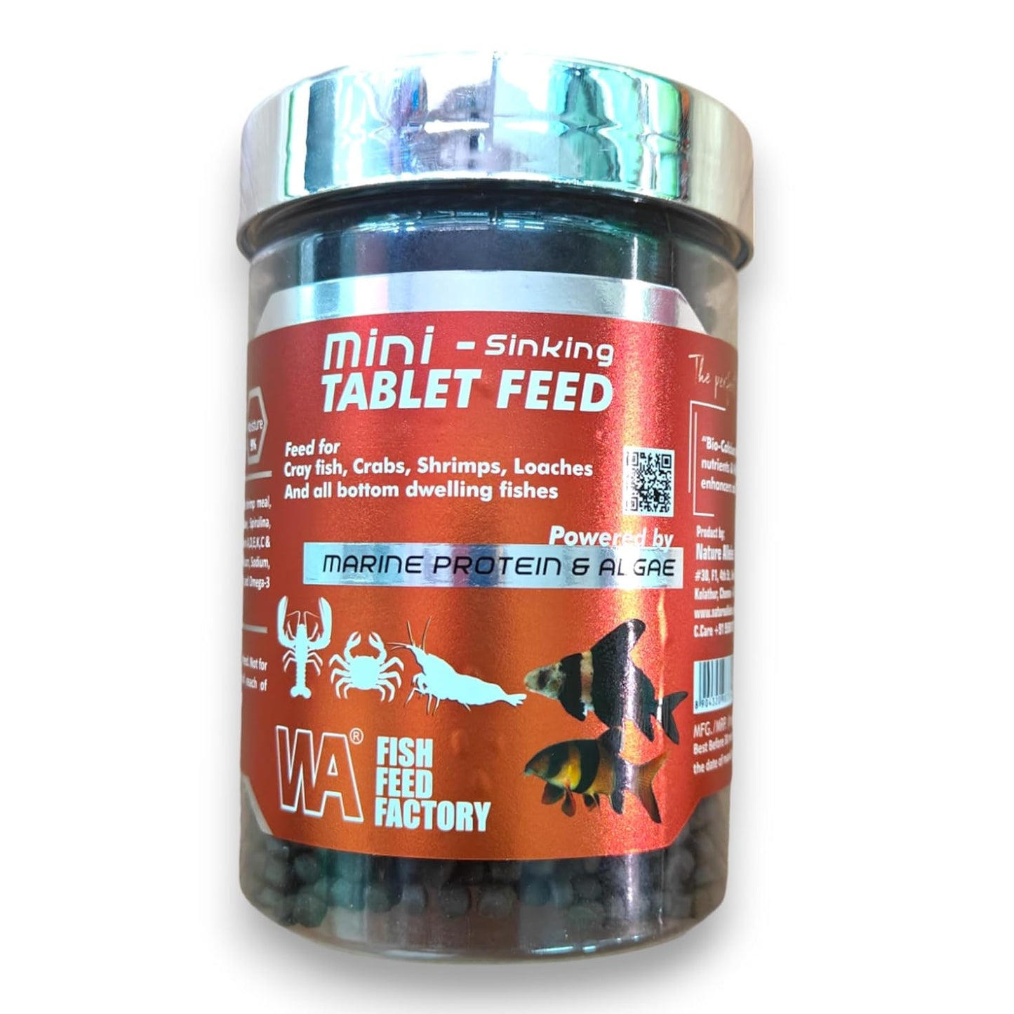 Mini Tablet Feed for Cray Fish, Crabs, Shrimps,loaches and All Bottom Dwelling Fishes 280 g