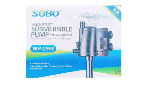 SOBO WP-2990 Multifunction Submersible Pump for Aquarium Fish Tank ( Model WP - 2990 F.MAX 1500 L/H )