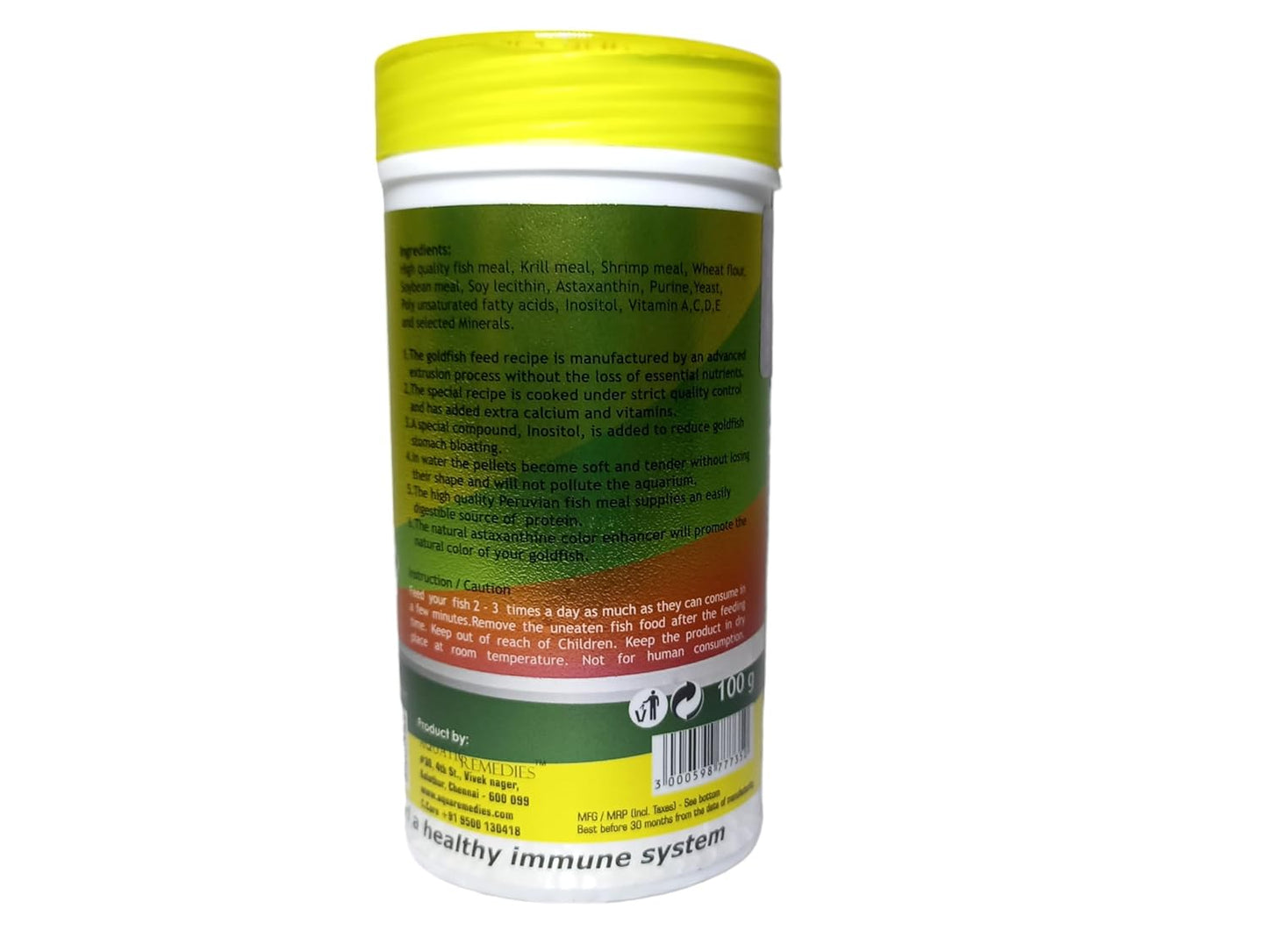 Gene Eleven Aquarium Fish Food Goldfish Feed (100g Pack of 2) Floating pellets