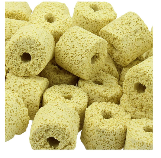 MR TRADERS Yellow Ceramic Ring Aquarium Filter Media 500g