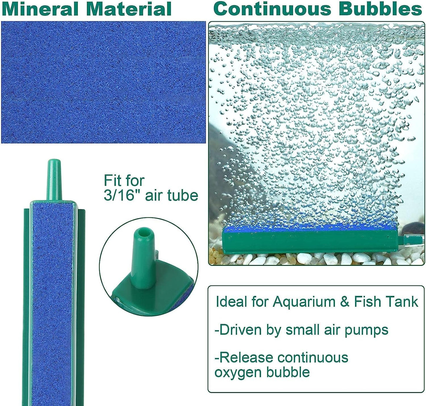 Air Stone Line for Aquarium (6 Inches) 1 Quantity  with Free 2 Meter Airtube
