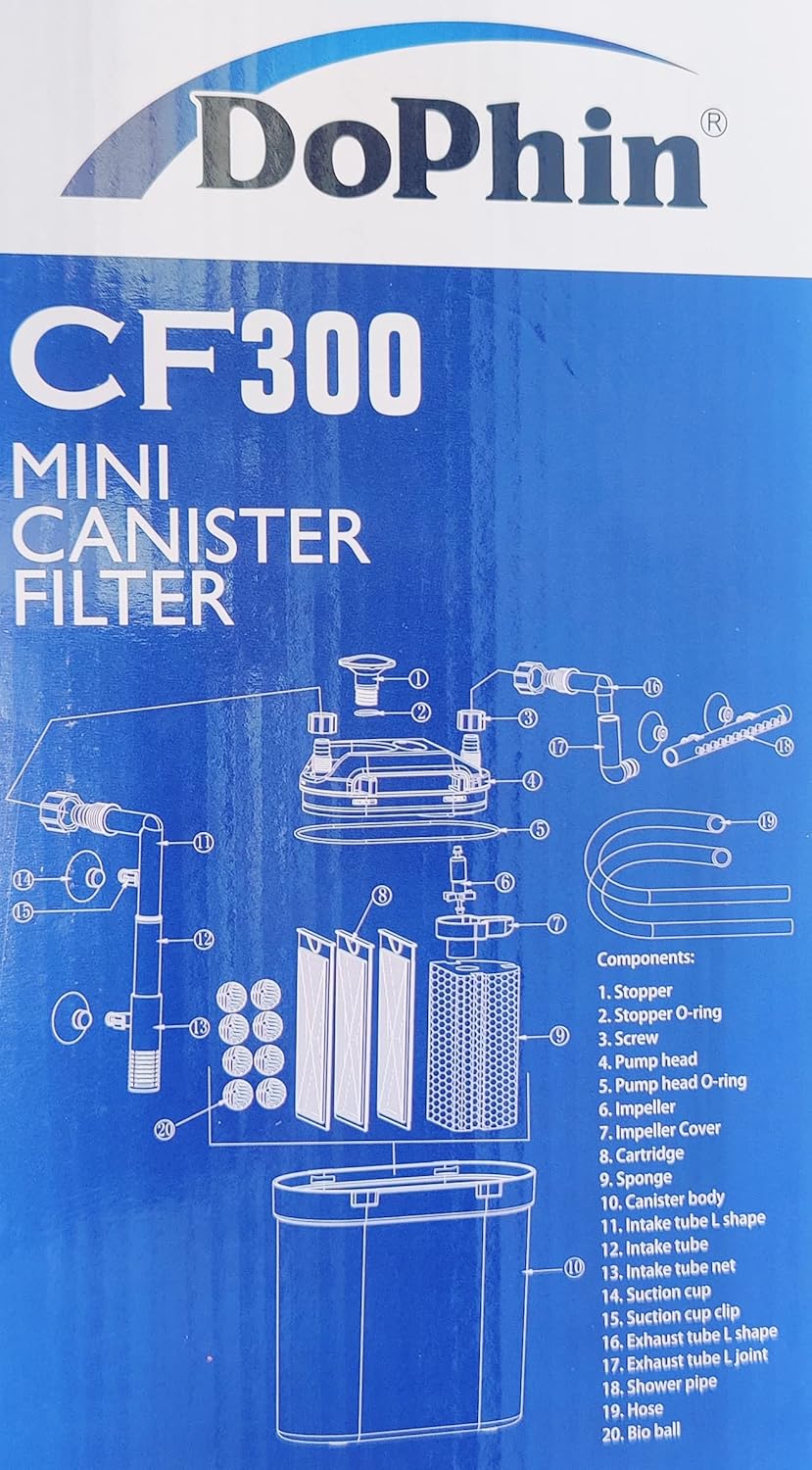Dophin External Mini Canister Filter Model CF300 6.7W 410L/H