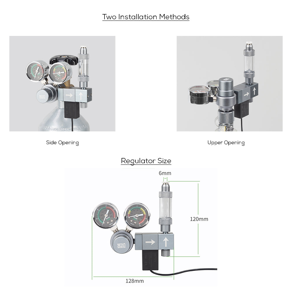 Wyin Aqua Dual Gauge Smart CO₂ Modular Regulator – Single Stage Modular Includes digital timer for scheduled CO₂ injection