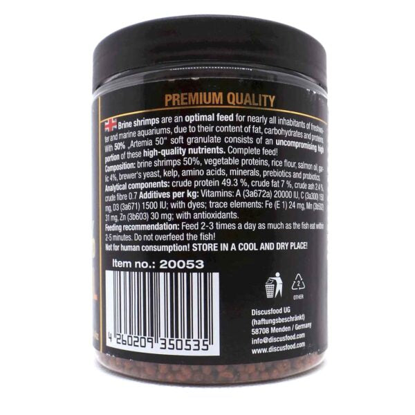 DISCUS FOOD Artemia Brine Shrimps Soft 50% 150g