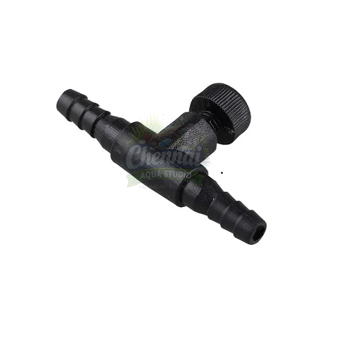 Aquarium Air Control Valve Black Color for 4 mm T Shape 10 Nos