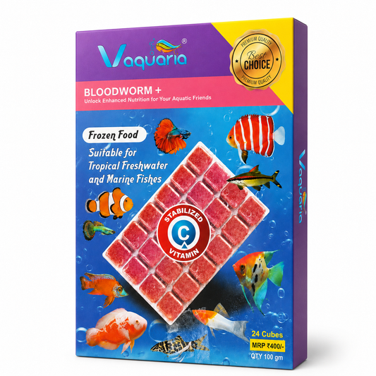 V Aquaria Bloodworms+ Frozen Fish Food 100g