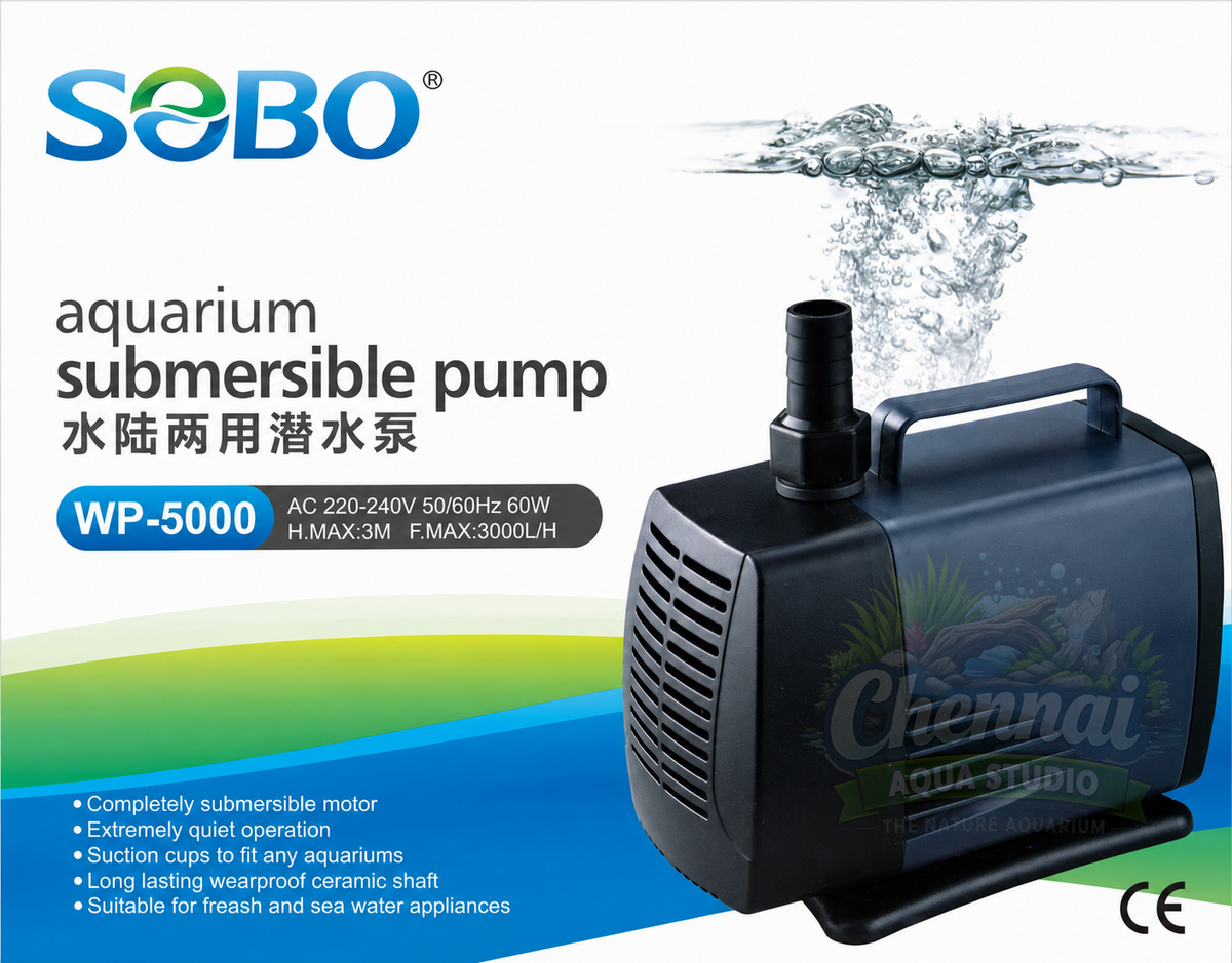 SOBO Submersible Power Head - WP-5000-60W - F.Max 3000 L/H - Sobo - Water Lifting Pump - Pond & Fountain & Filter Sump Filter Systems