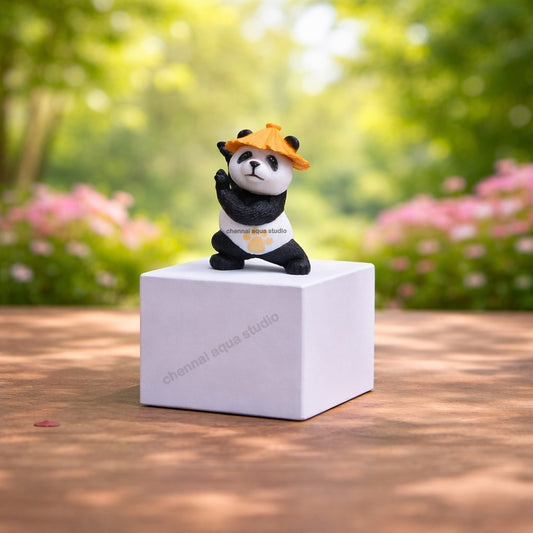 Mini Panda Miniature Cute Poly-Resin Animal Home Decor Showpiece 1 PSC