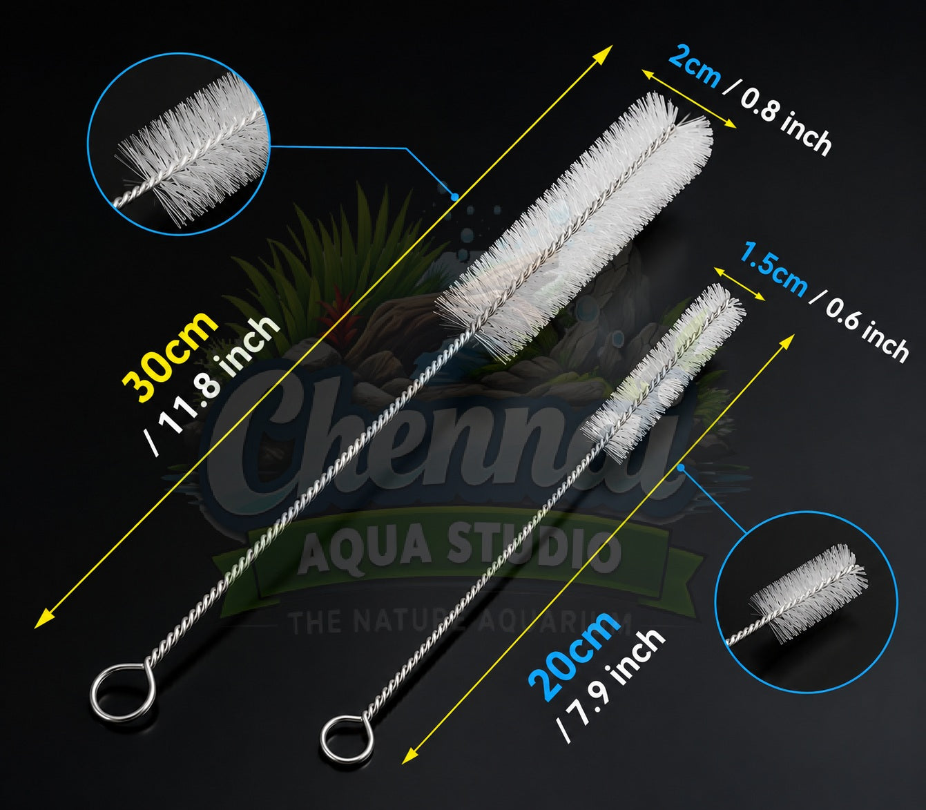 Stainless Steel Cleaning Brush For Aquarium Filter Cleaning 30CM To 20CM