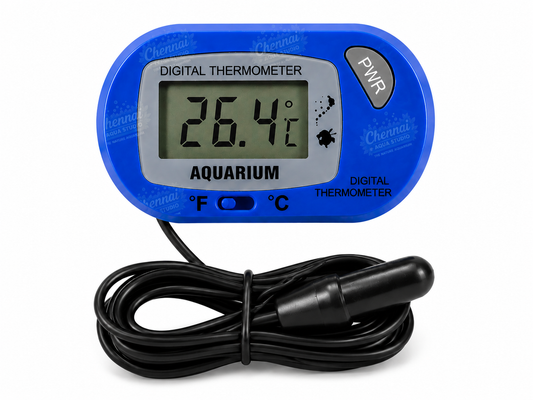 Aquarium Digital Thermometer with External Plastic Probe – LCD Water Temperature Meter (Color May Vary)