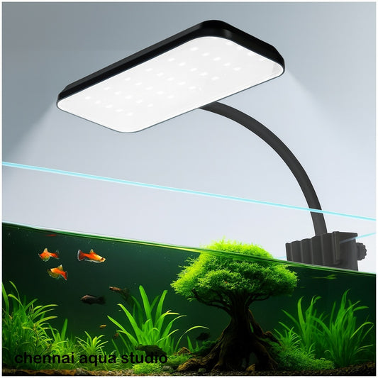 DEYAO 13 Watts Clip On Back Full Spectrum Planted Aquarium LED Light | 360 Degree | Flexible Head Suits Upto 20-40CM Tank size