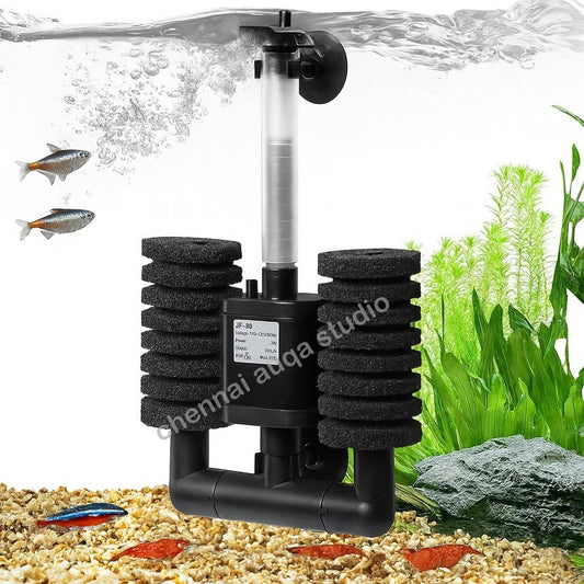 SunSun JF-80 Mini Internal Sponge Filter with Built-in Pump for Aquarium | 3W | 350L/H | No Air Pump Needed | Quiet Filtration System