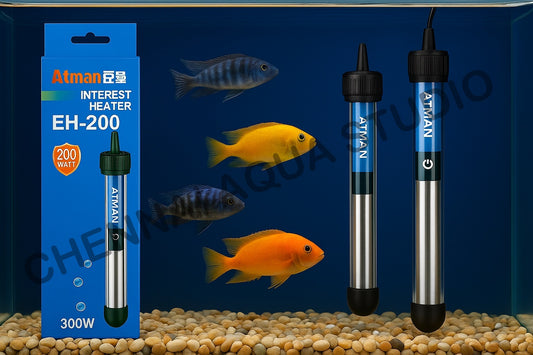 ATMAN Aquarium Heating Rod Thermostat Explosion-proof Automatic Constant Temperature Heating Rod Portable EH-200W